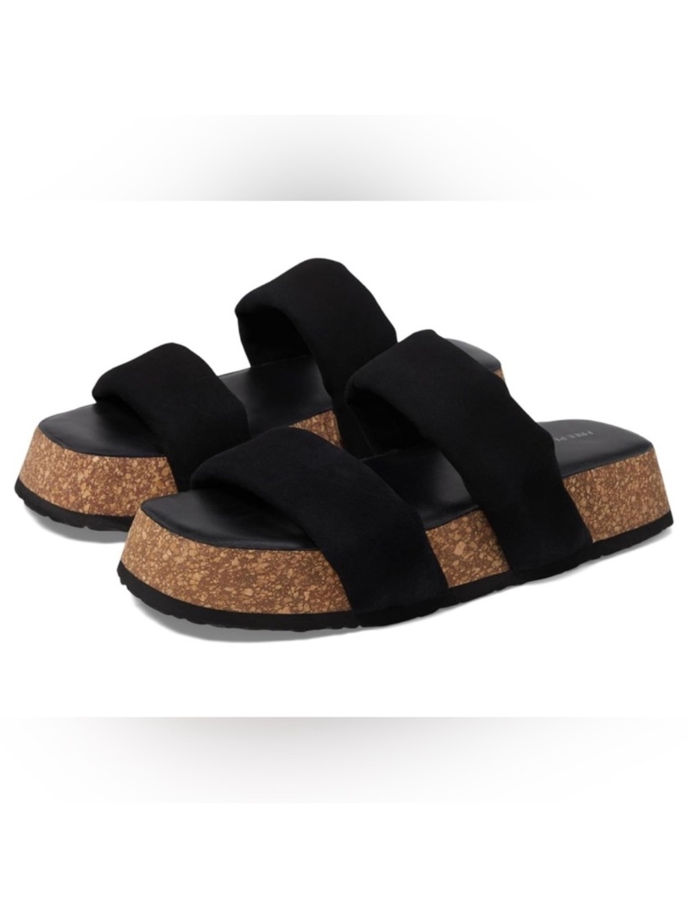 NWT Free People Fairmont Flared Suede Black Sandal Sz 7,5 No original box